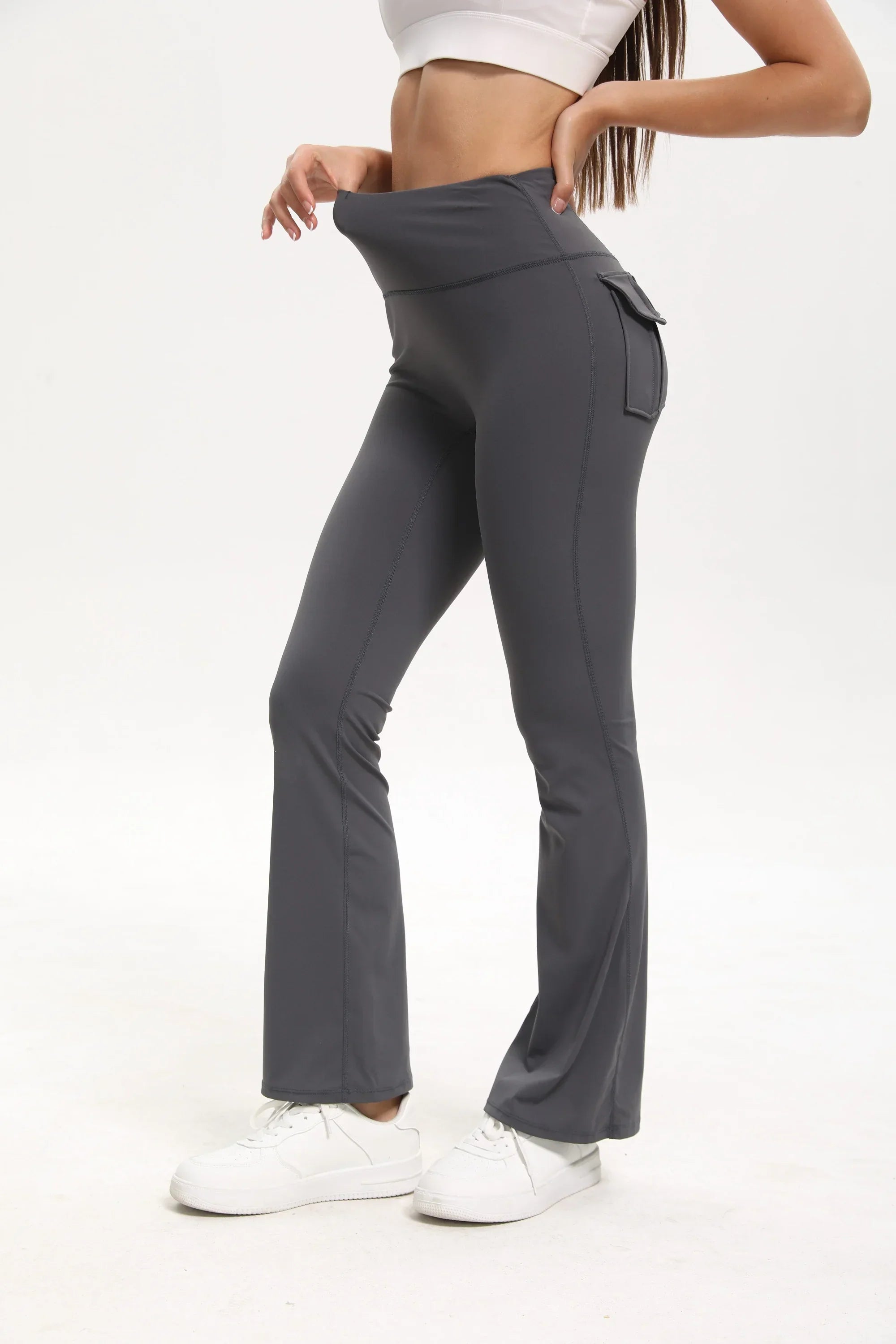Women's Flare Leggings with Pockets High Waisted Butt Lifting No Front Seam Tummy Control Bootcut Yoga Pants for Women Luxlife Brands