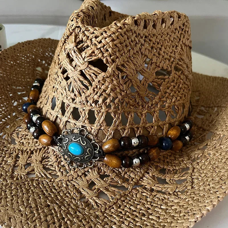 Vintage Boho Beach Straw Hat Luxlife Brands