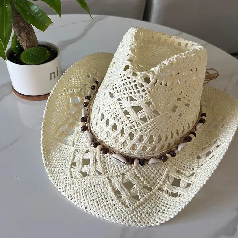 Vintage Boho Beach Straw Hat Luxlife Brands