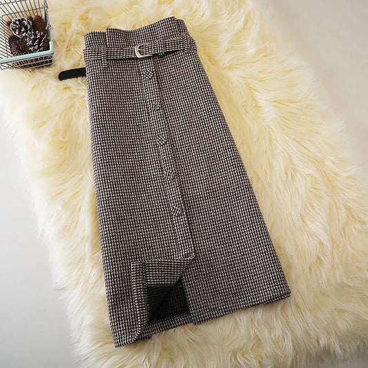 Office Chic Tweed Midi Skirt LUXLIFE BRANDS