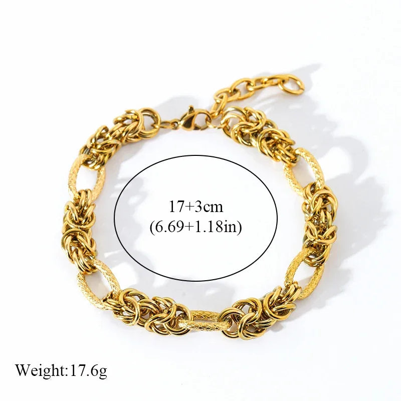 EILIECK 316L Stainless Steel Twisted Bracelet Bangles For Women Trendy 18K Gold Plated Wrist Chain Waterproof Jewelry Gift Party Luxlife Brands