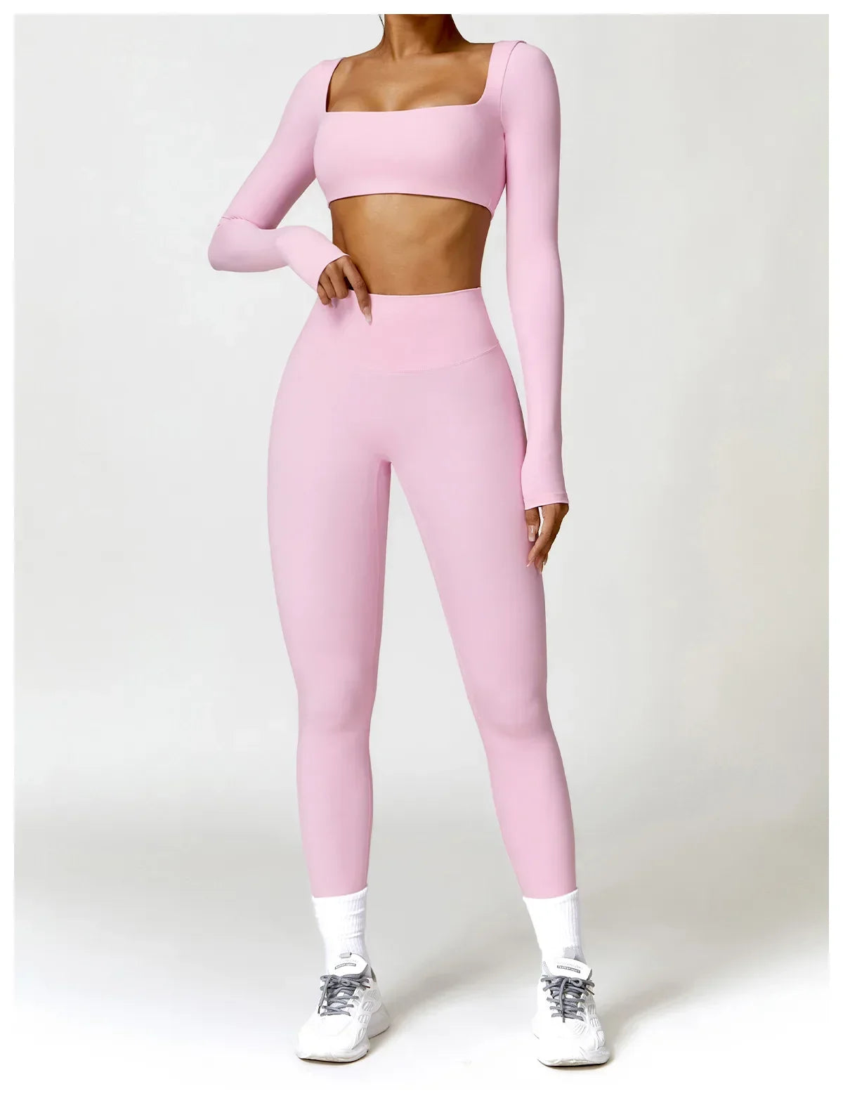 New Long sleeve Shirt Sports Set Women Fitness Tights Yoga Set Crop Top Running High Waist Gym Set Womens Outfits Yoga Clothing Luxlife Brands