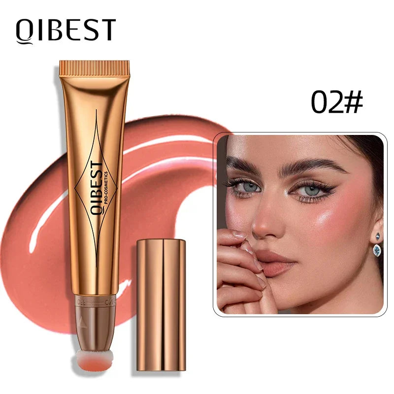 QIBEST Cream Bronzer Contour Blusher Beauty Wand Highlighter Blush With Cushion Liquid Face Bronzer Wand Stick Applicator Makeup Luxlife Brands