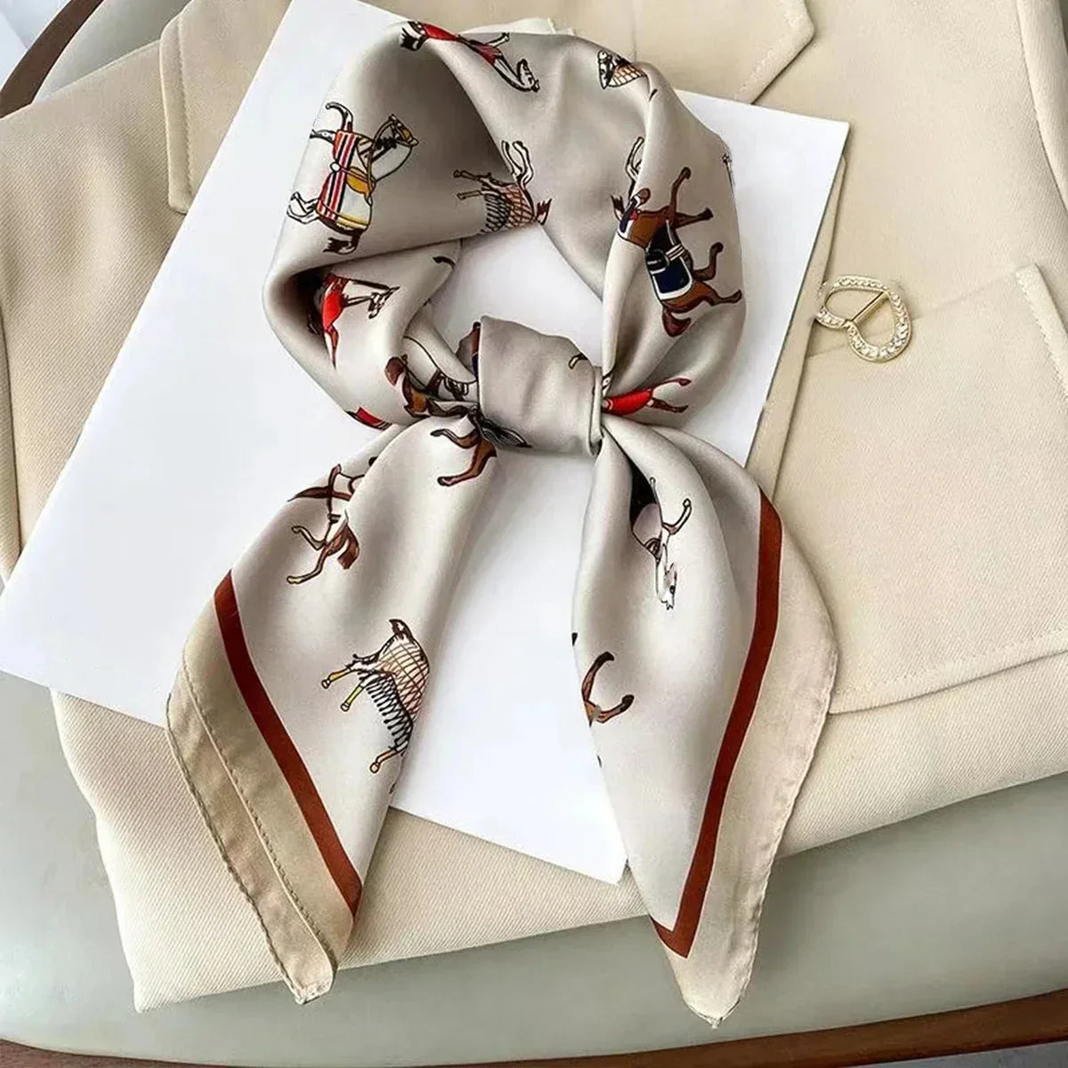 Fashion Luxury Brand 70cm Silk Square Scarf Women Satin Neck Tie Female Hair Bandana Headkerchief Shawl Wrap Hijab Echarpe Luxlife Brands