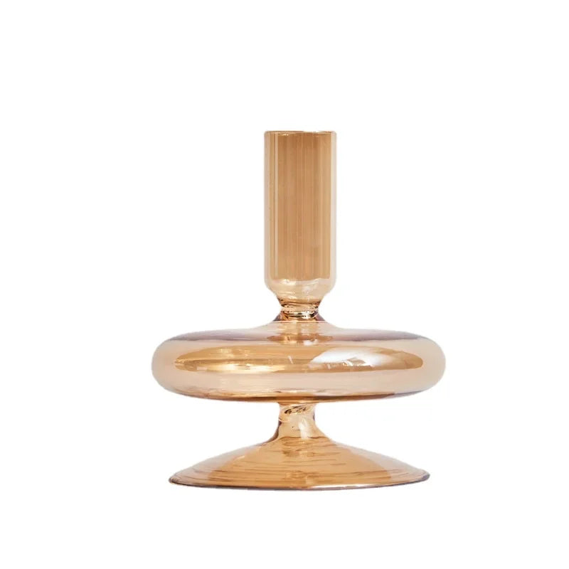 Floriddle Retro Candlesticks Taper Candle Holders Tall Candlesticks Decoration Party Glass Vase Home Decor Wedding Decoration Luxlife Brands