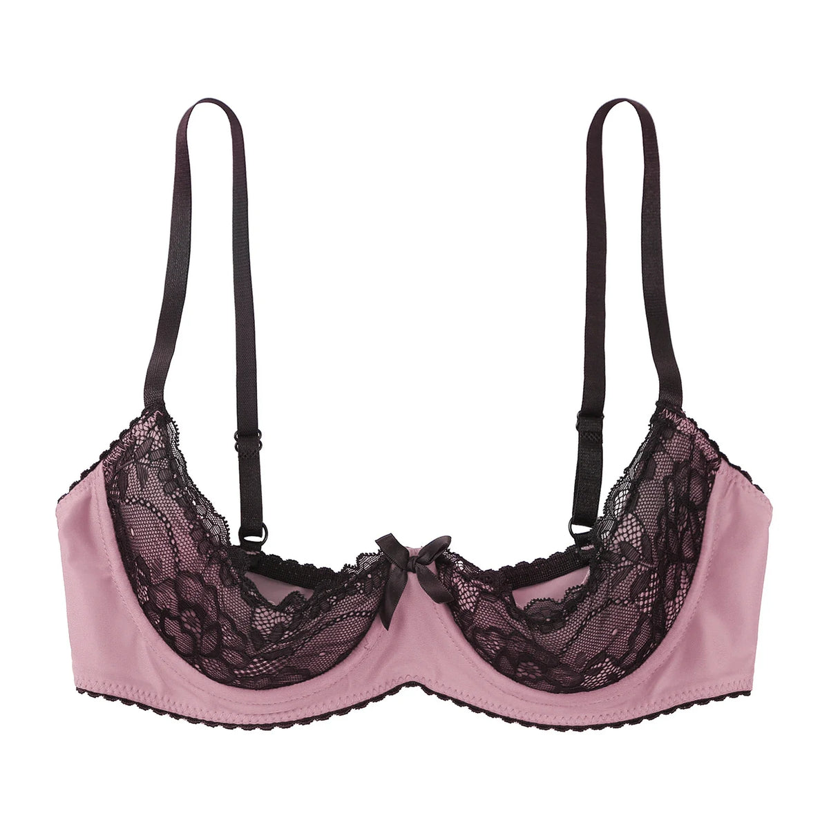 Lace Underwire Half-Cup Balconette Bra