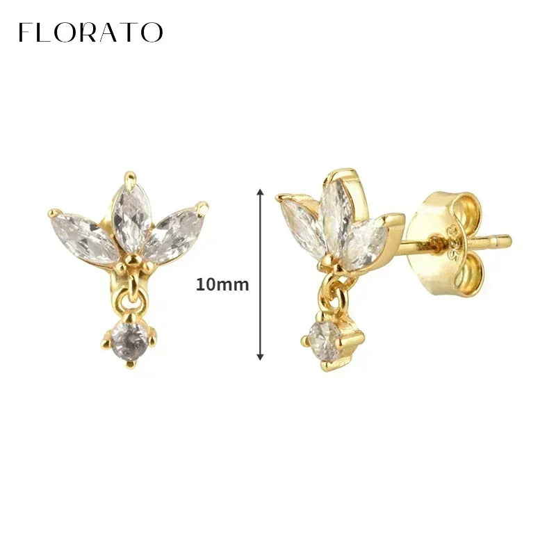 Luxury white crystal zircon earrings 925 sterling silver ear needles Hoop gold earrings For women Fashion Luxury Wedding Jewelry Luxlife Brands
