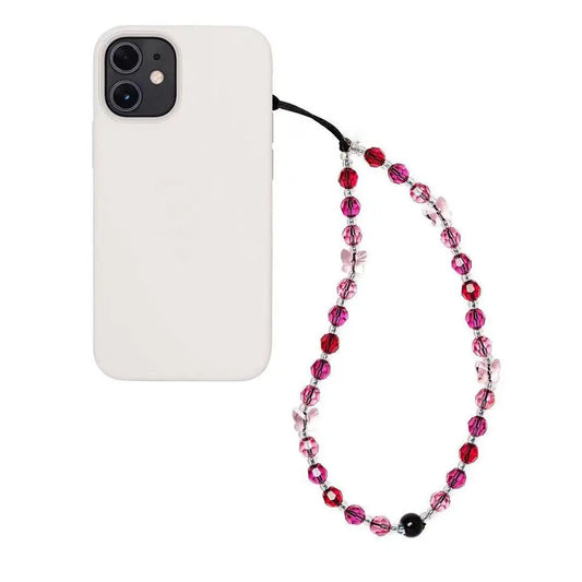 Crystal Bead Butterfly Charm Phone Strap LUXLIFE BRANDS
