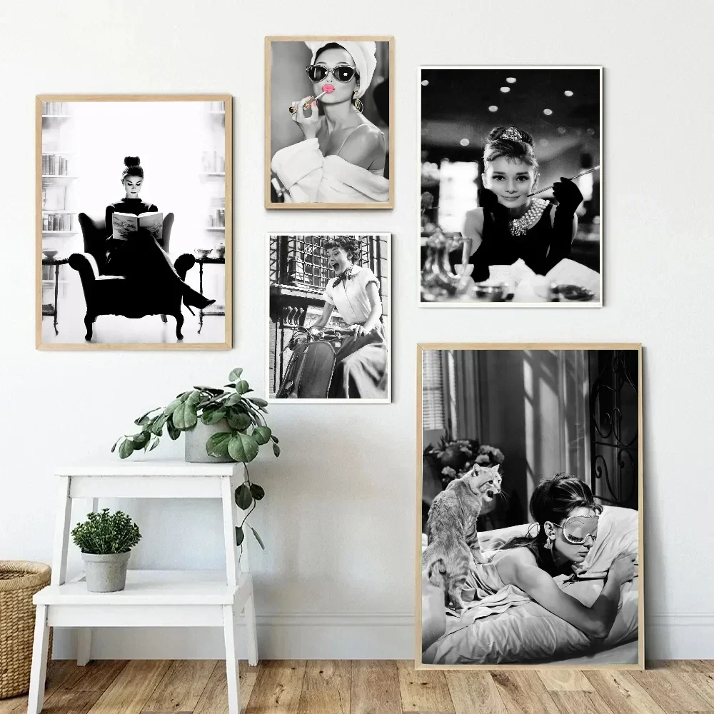 Audrey Hepburn Classic Anime Poster Waterproof Paper Sticker Coffee House Bar Room Wall Decor Luxlife Brands