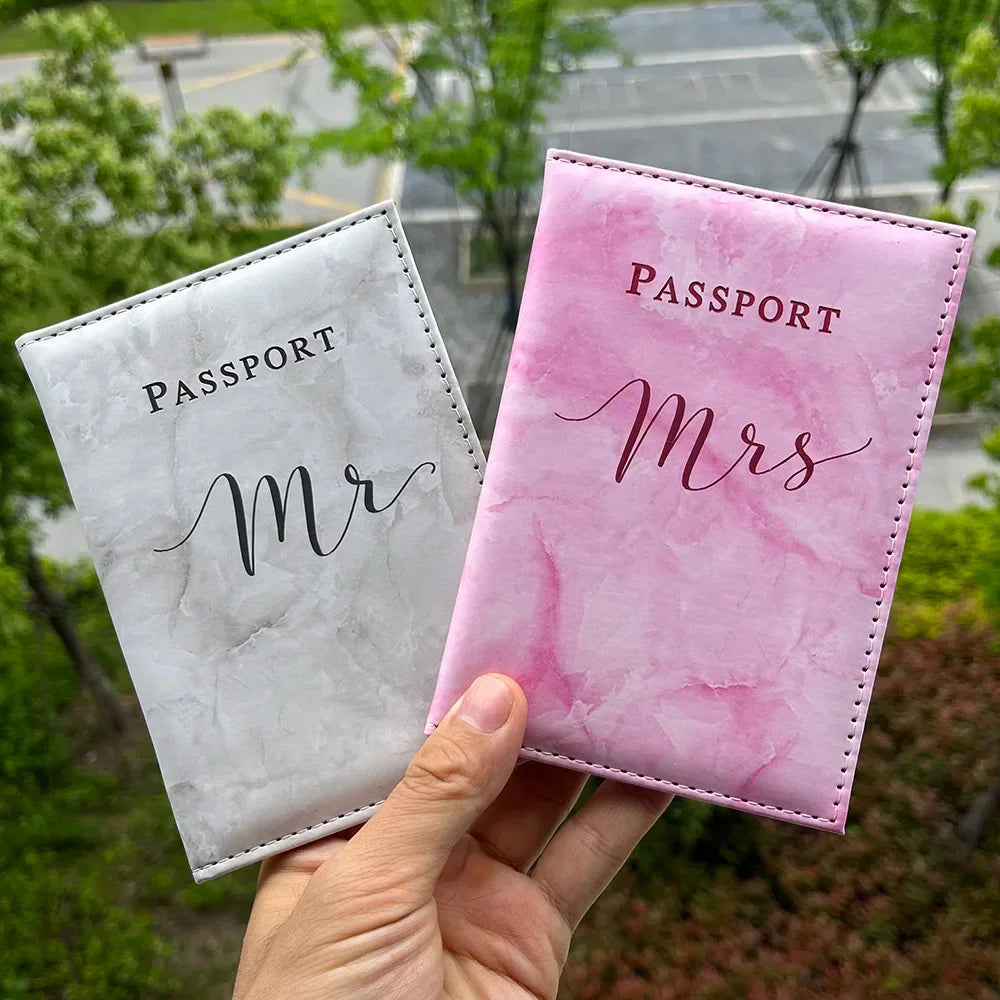 Personalised Mr and Mrs Passport Covers with Customized Name Passport Holder customized passport cover for couples Luxlife Brands
