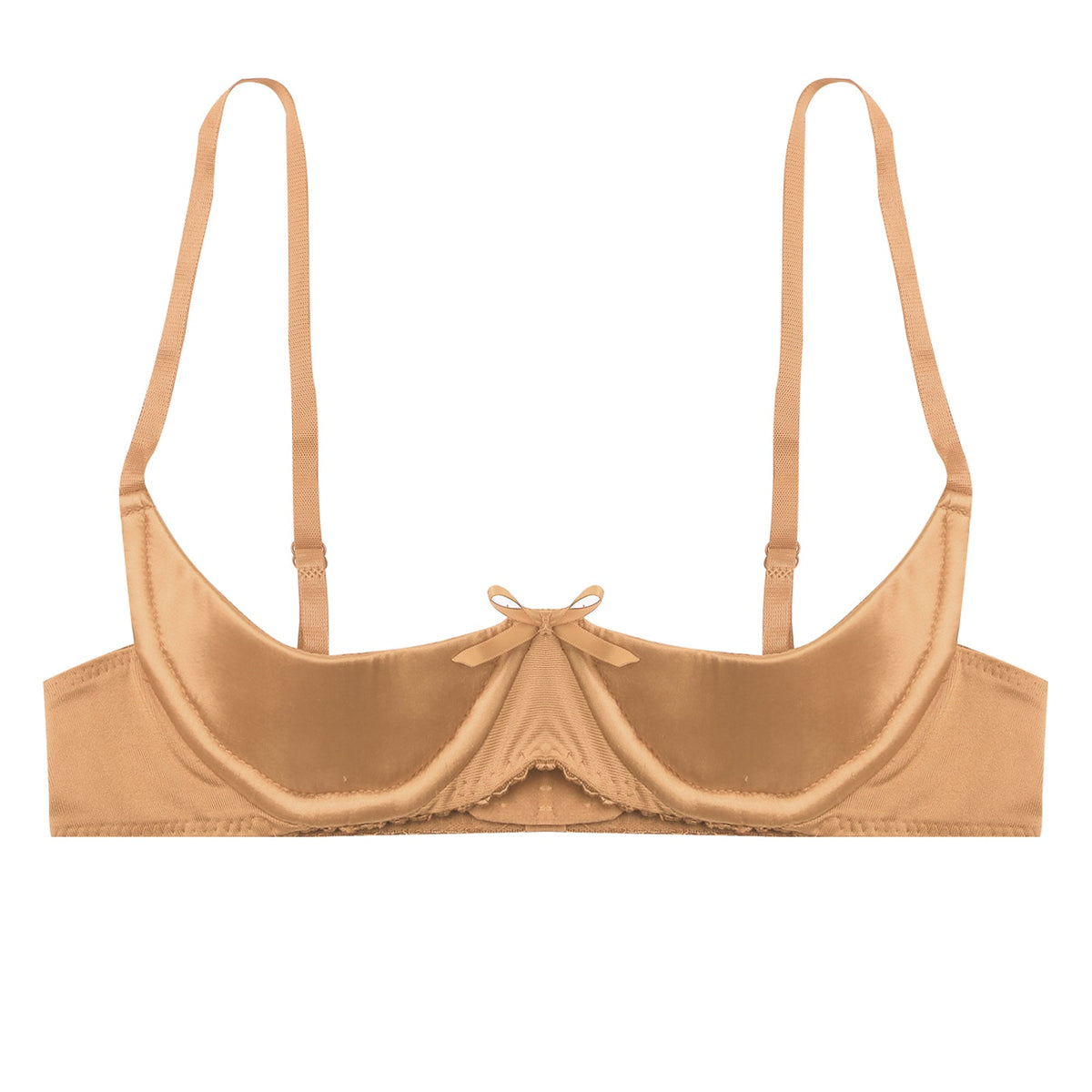 Satin Underwire Half-Cup Push-Up Bra