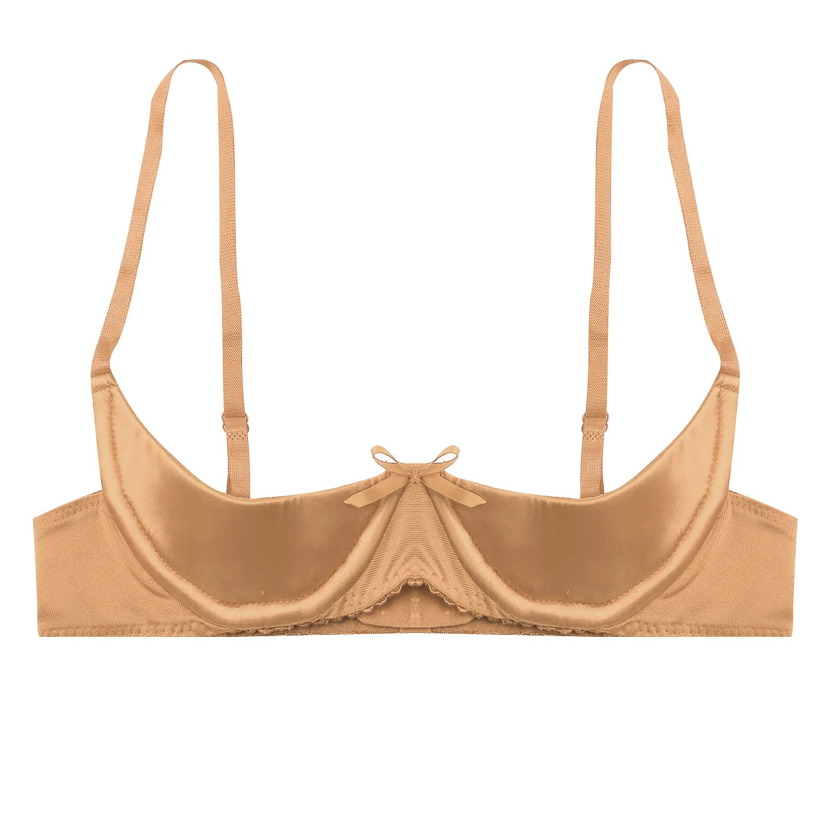 Satin Underwire Half-Cup Push-Up Bra