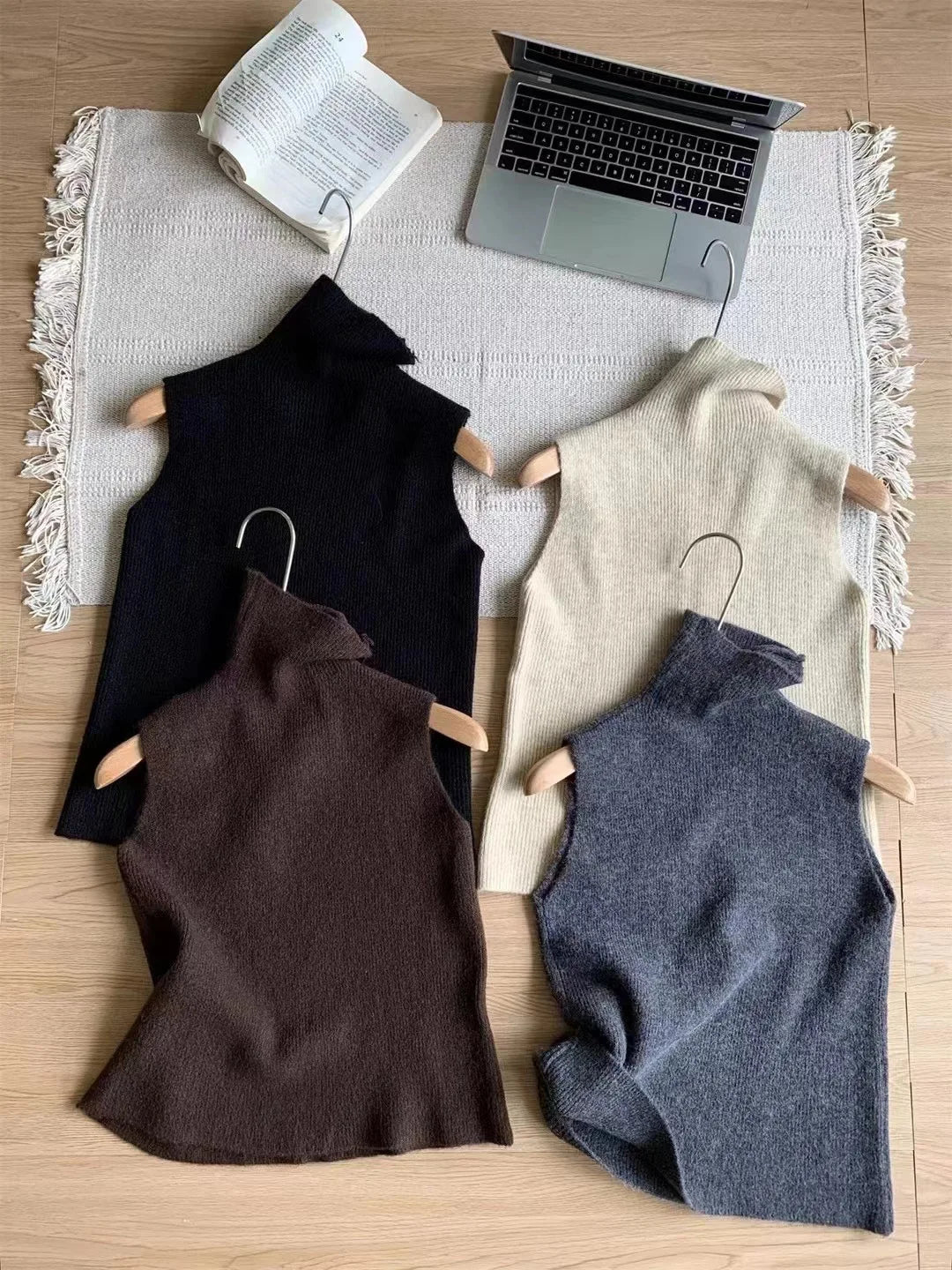 Women’s Long Sweater Vest & Top & High Waist Skirt Set Luxlife Brands