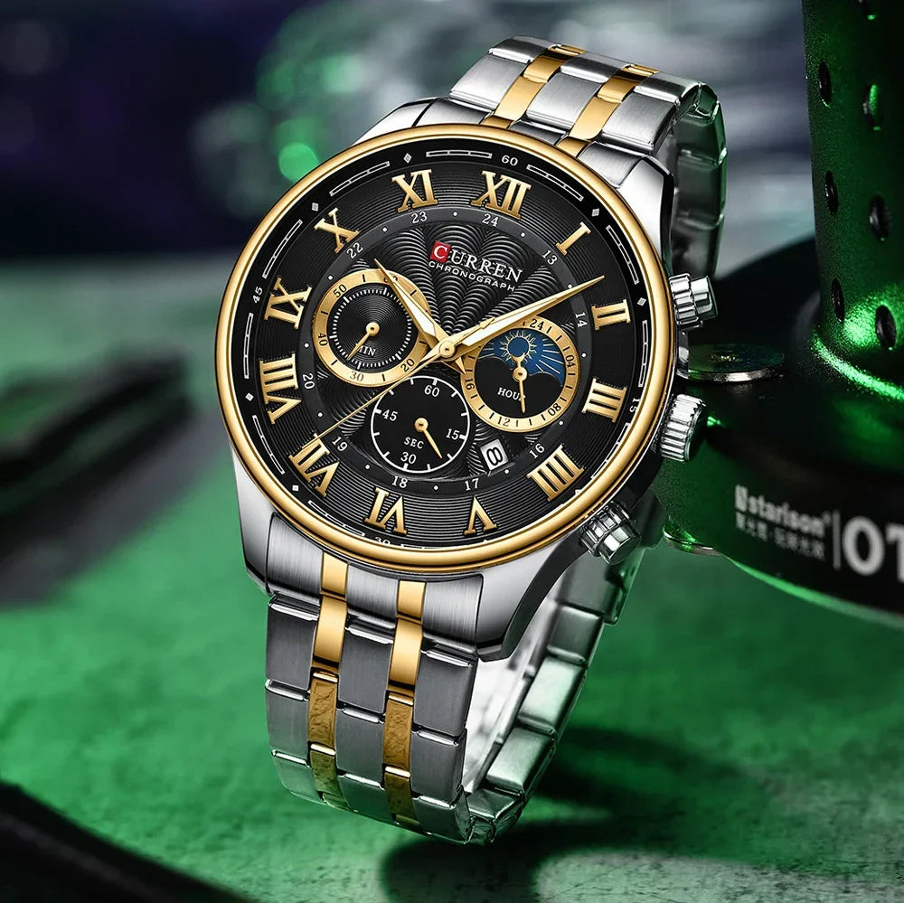 Men’s Chronograph Wristwatch with Auto Date LUXLIFE BRANDS