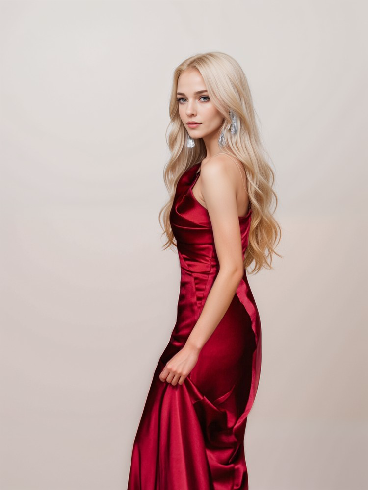 Sexy one shoulder pleated bodice mermaid silky satin prom dress SelenaHuanStudio