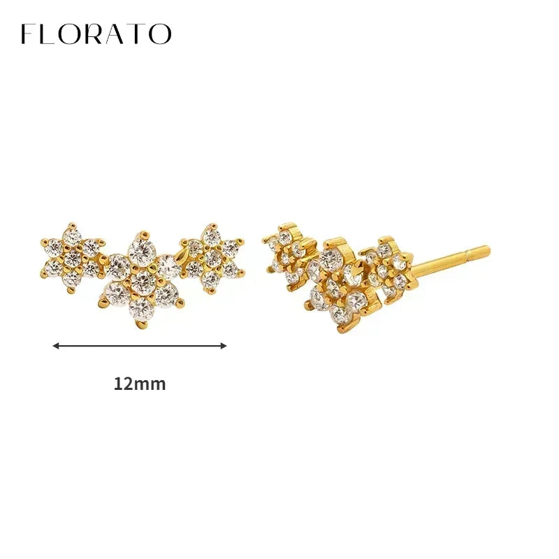 Luxury white crystal zircon earrings 925 sterling silver ear needles Hoop gold earrings For women Fashion Luxury Wedding Jewelry Luxlife Brands