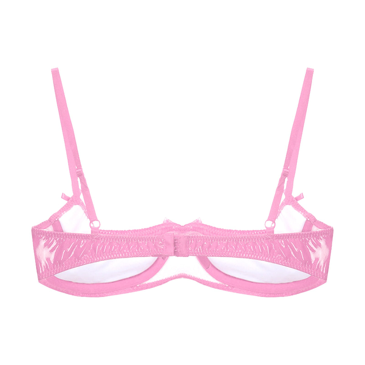 Patent Leather Underwired Open-Cup Bra