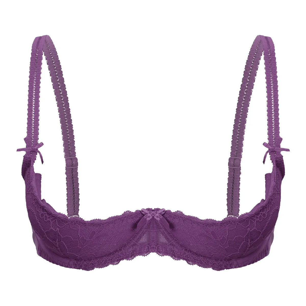 Lace Underwire Half-Cup Push-Up Bra