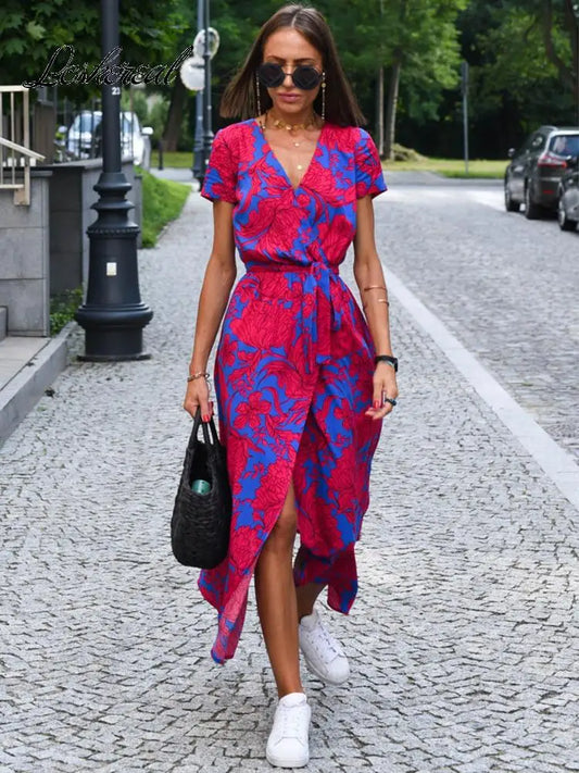 Everyday Floral Print Midi Dress LUXLIFE BRANDS