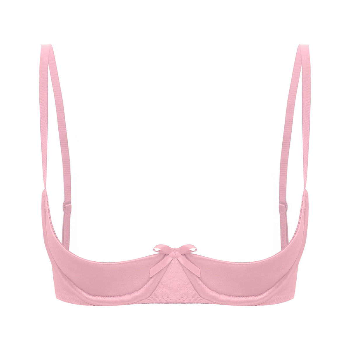 Satin Underwire Half-Cup Push-Up Bra