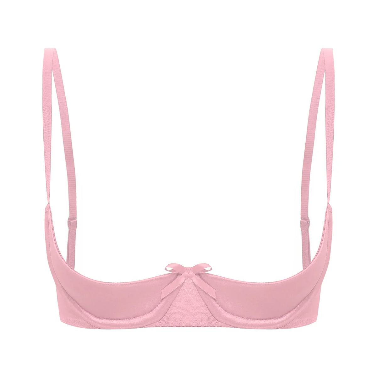 Satin Underwire Half-Cup Push-Up Bra