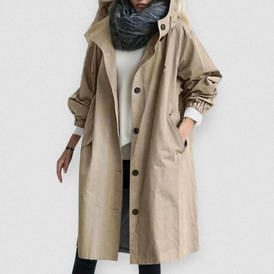 2023 Women Fashion Trench Coat Spring Autumn Casual Hooded Medium Long Overcoat Loose Windproof Coat Korean Trendy Large Size LUXLIFE BRANDS