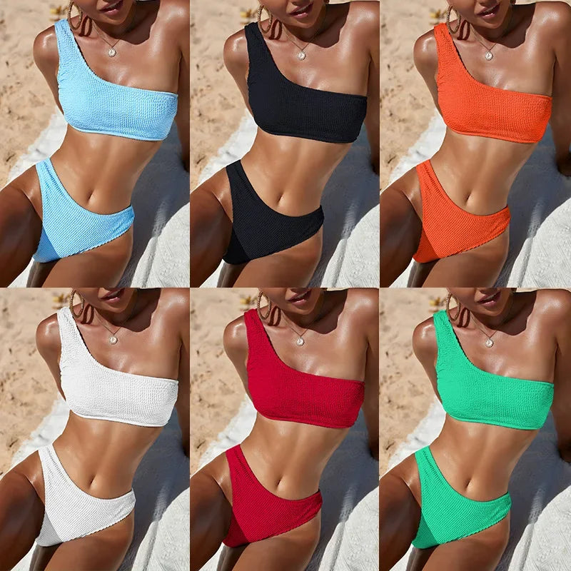 Aloha One Shoulder Bikini LUXLIFE BRANDS