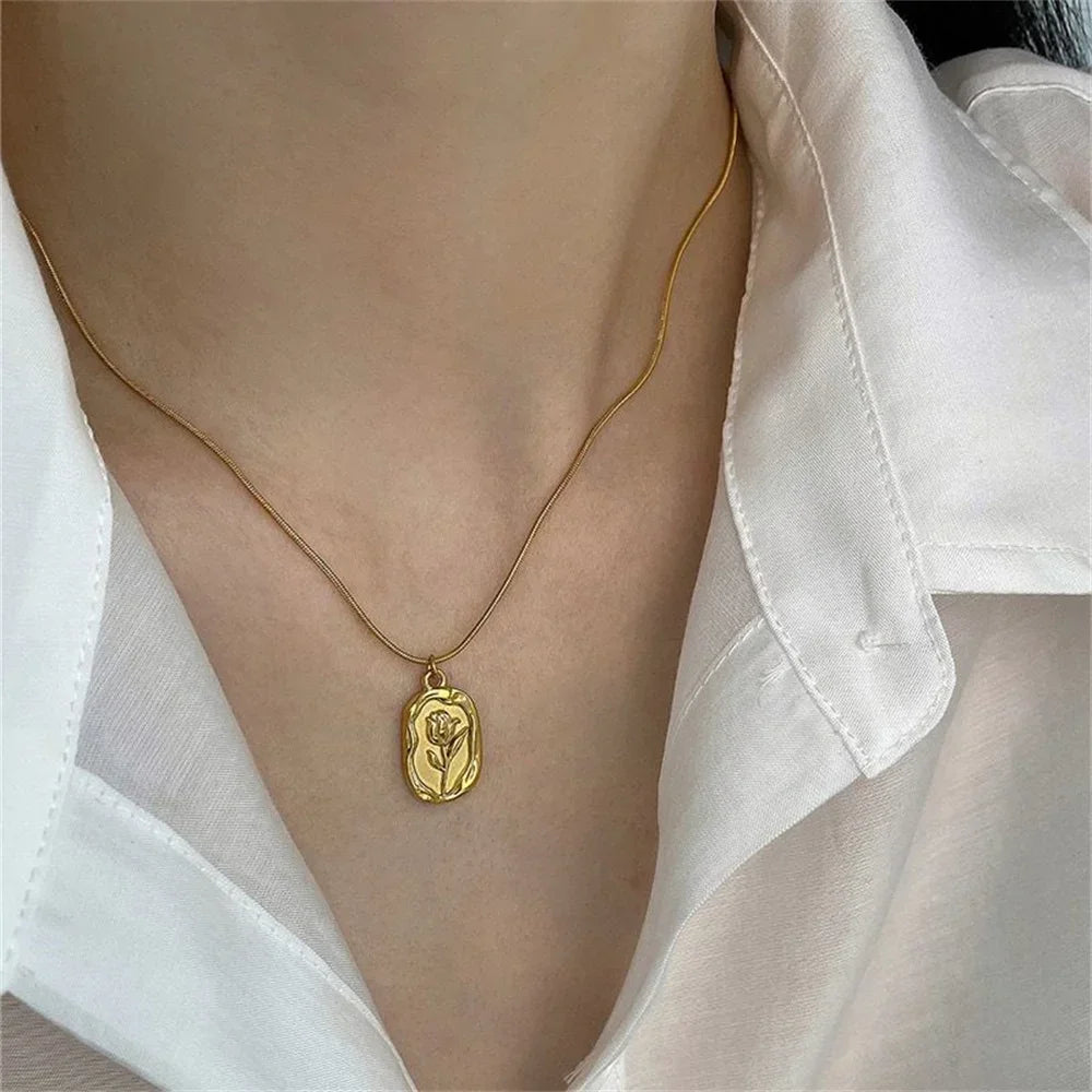 Vintage Silver-plate Geometric Exaggerated Artificial Pearl Chain Necklace For Women Female Fashion Boho Y2K Girl Jewelry Gift Luxlife Brands