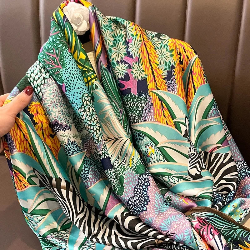 Spring Scarf Women's Luxury Design Scarf Silk Smooth Scarf Soft Muslim Headband Shawl Beach 85x180cm Luxlife Brands