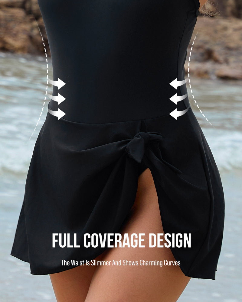 Women's Tummy Control Slim Fit Plus Size One Piece Swimsuit SheCurve