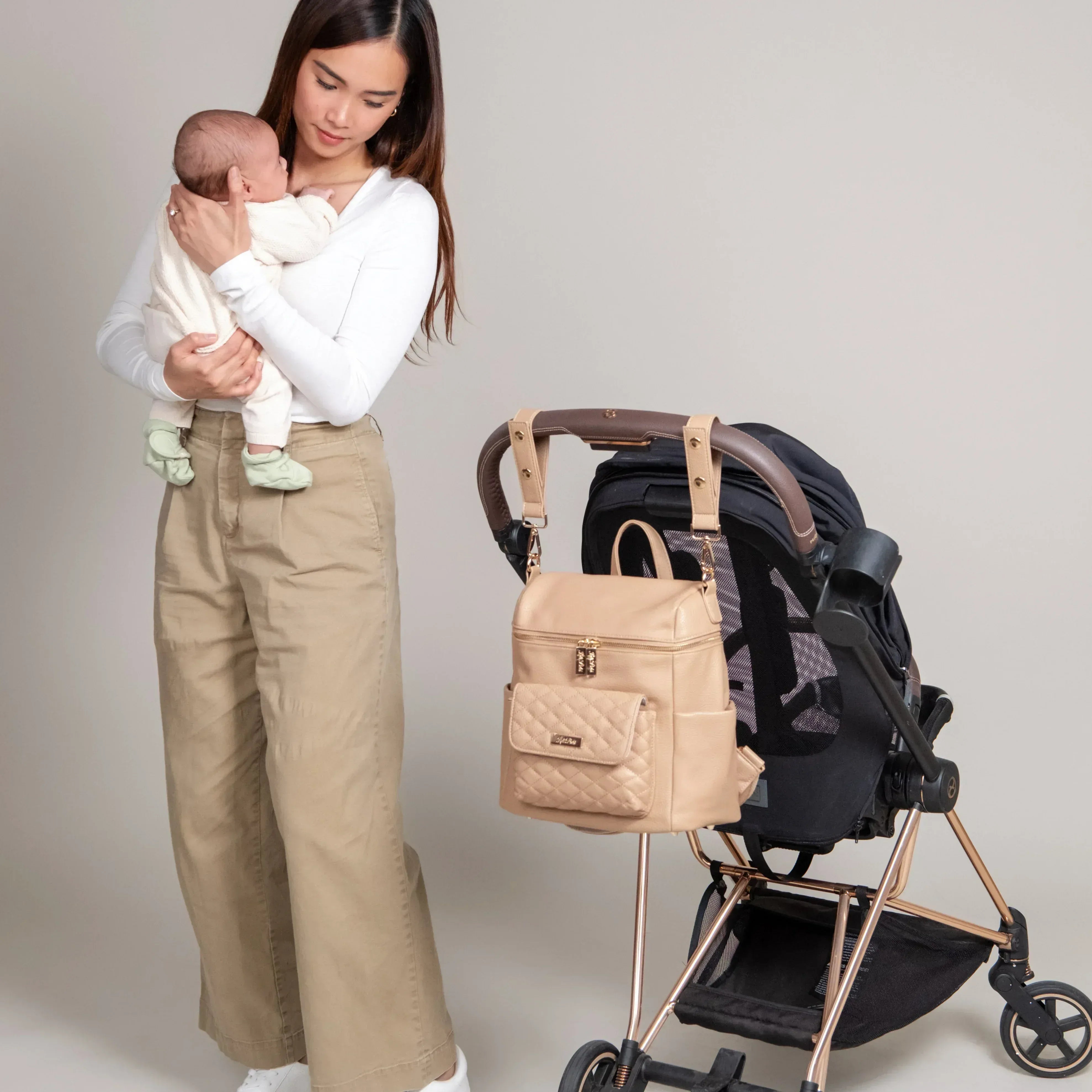 Petit Diaper Bag Stone Grey Luli Bebe
