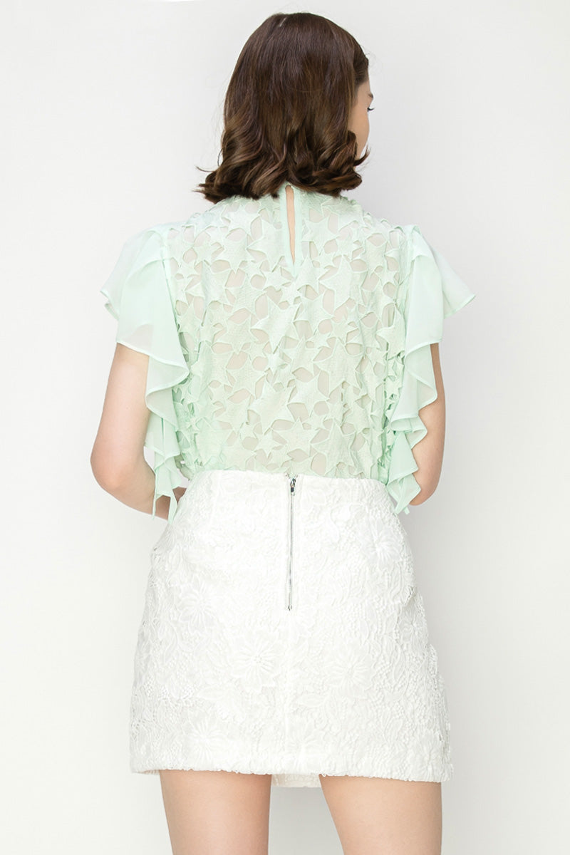 Star Cutwork Butterfly Short Sleeve Top Bella Moda Latina