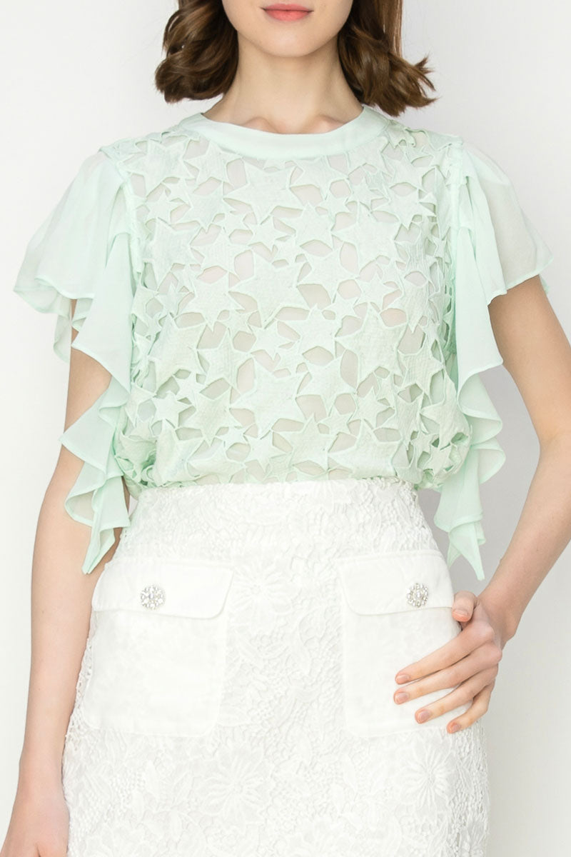 Star Cutwork Butterfly Short Sleeve Top Bella Moda Latina