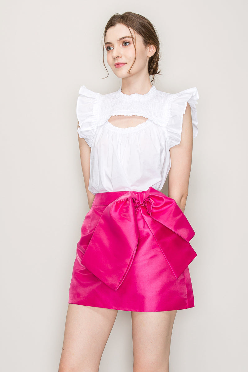 Cut out top with flutter sleeve Bella Moda Latina
