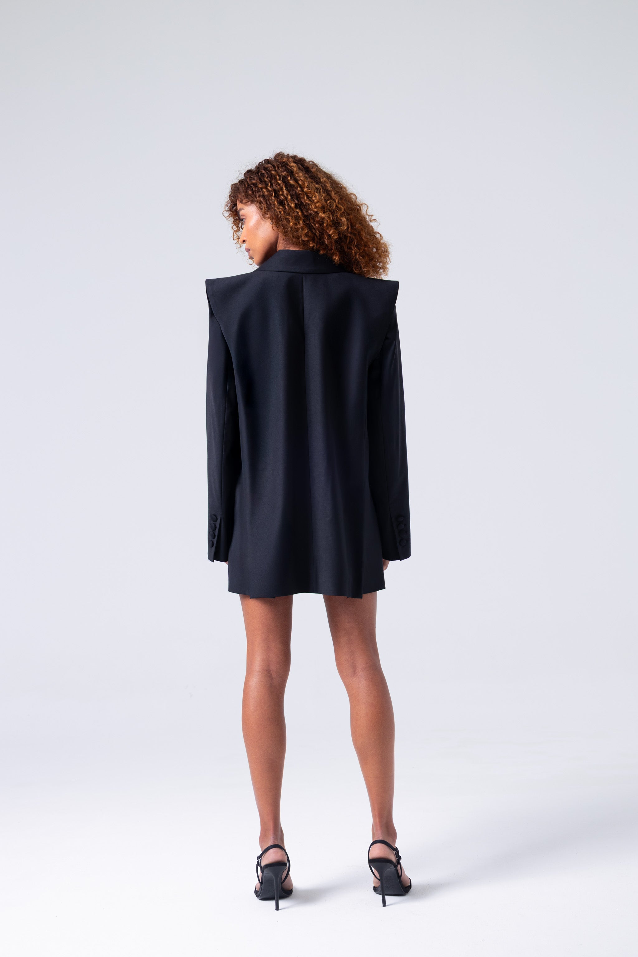 Deep Black Double-Breasted Virgin Wool Blazer | Liza Blazer ETNA