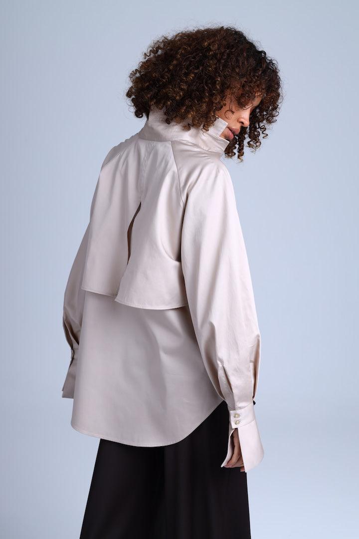 Diva Business Style Beige Organic Cotton Shirt ETNA