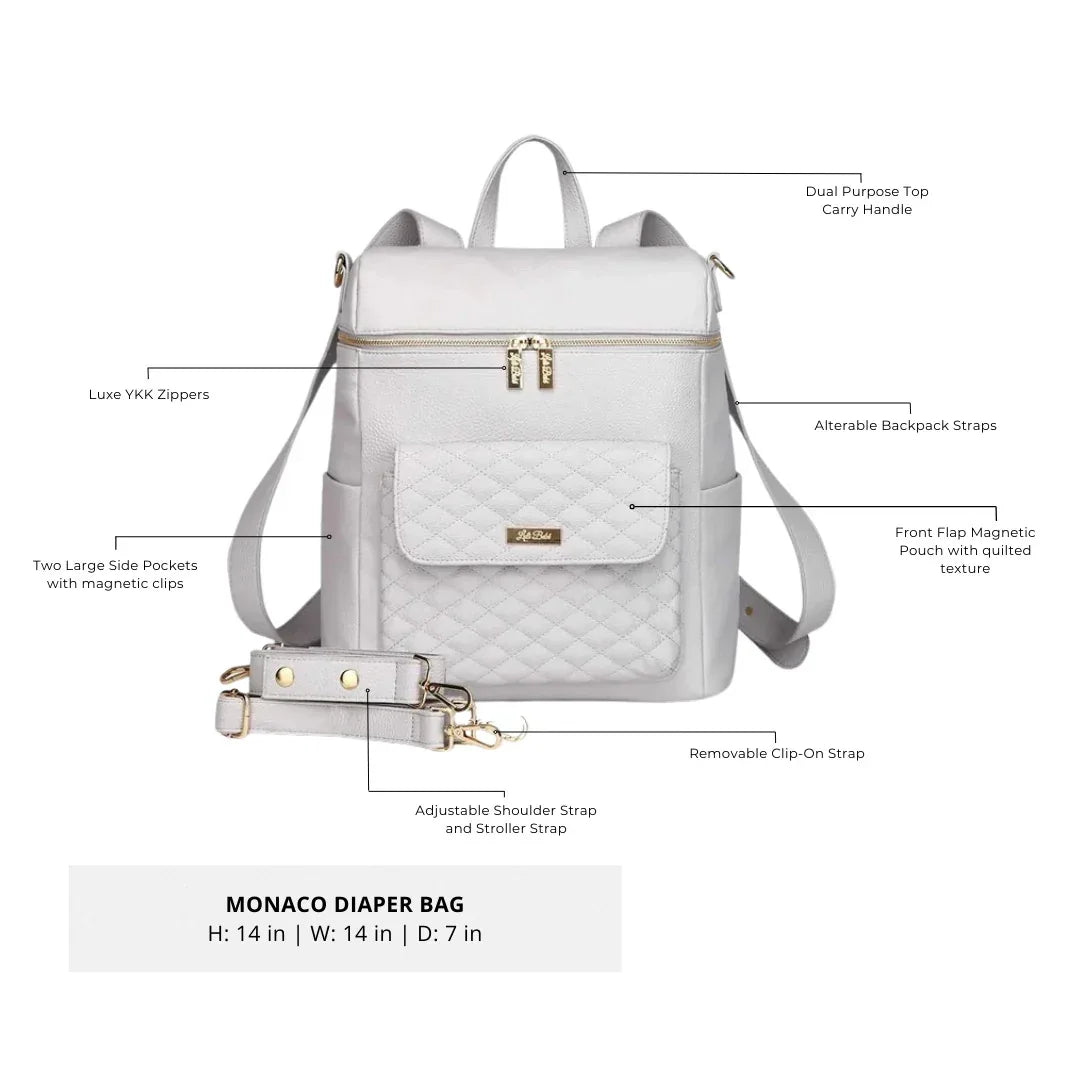Signature Diaper Bag Stone Grey Luli Bebe