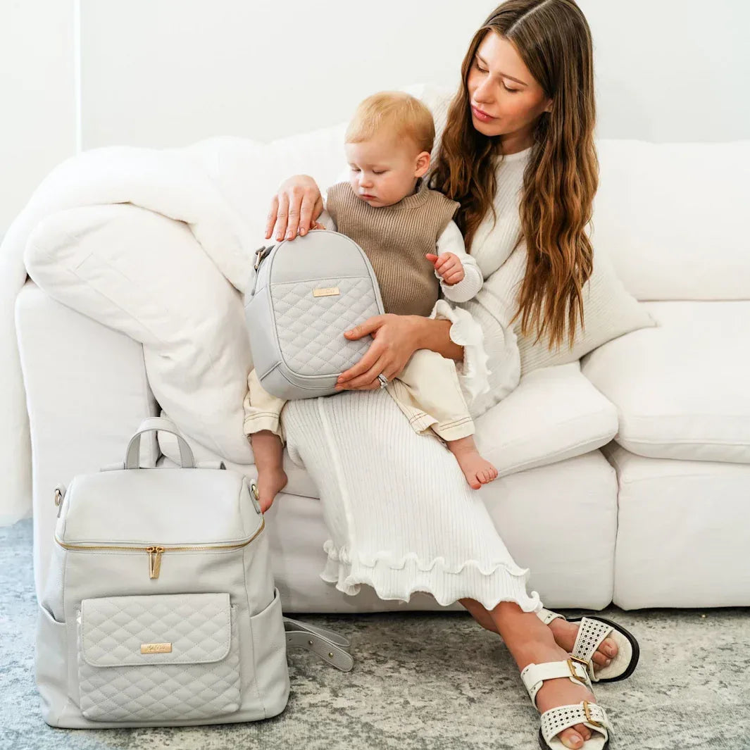 Signature Diaper Bag Stone Grey Luli Bebe