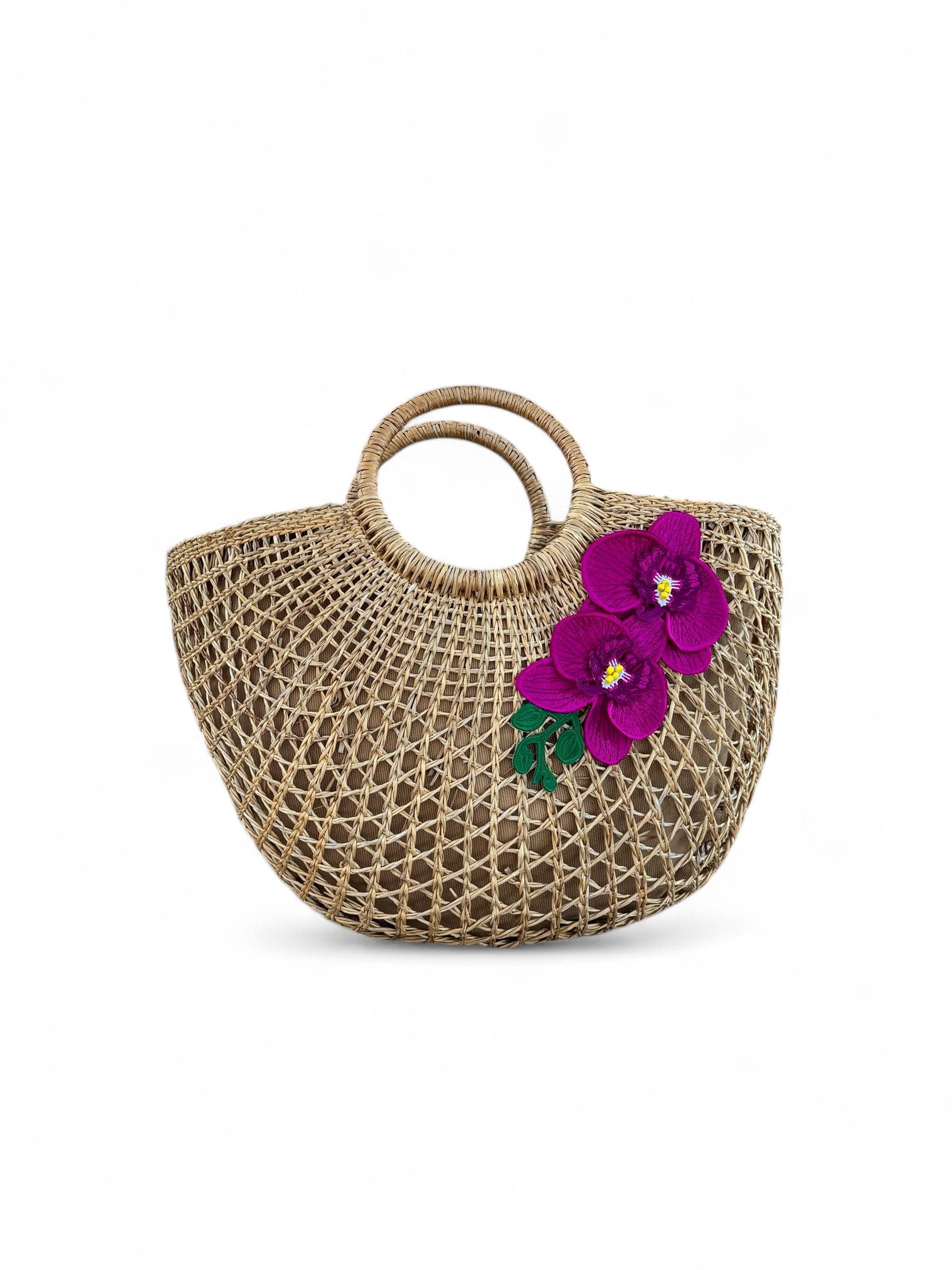 Island Orchid Straw Beach Bag NIKOZA