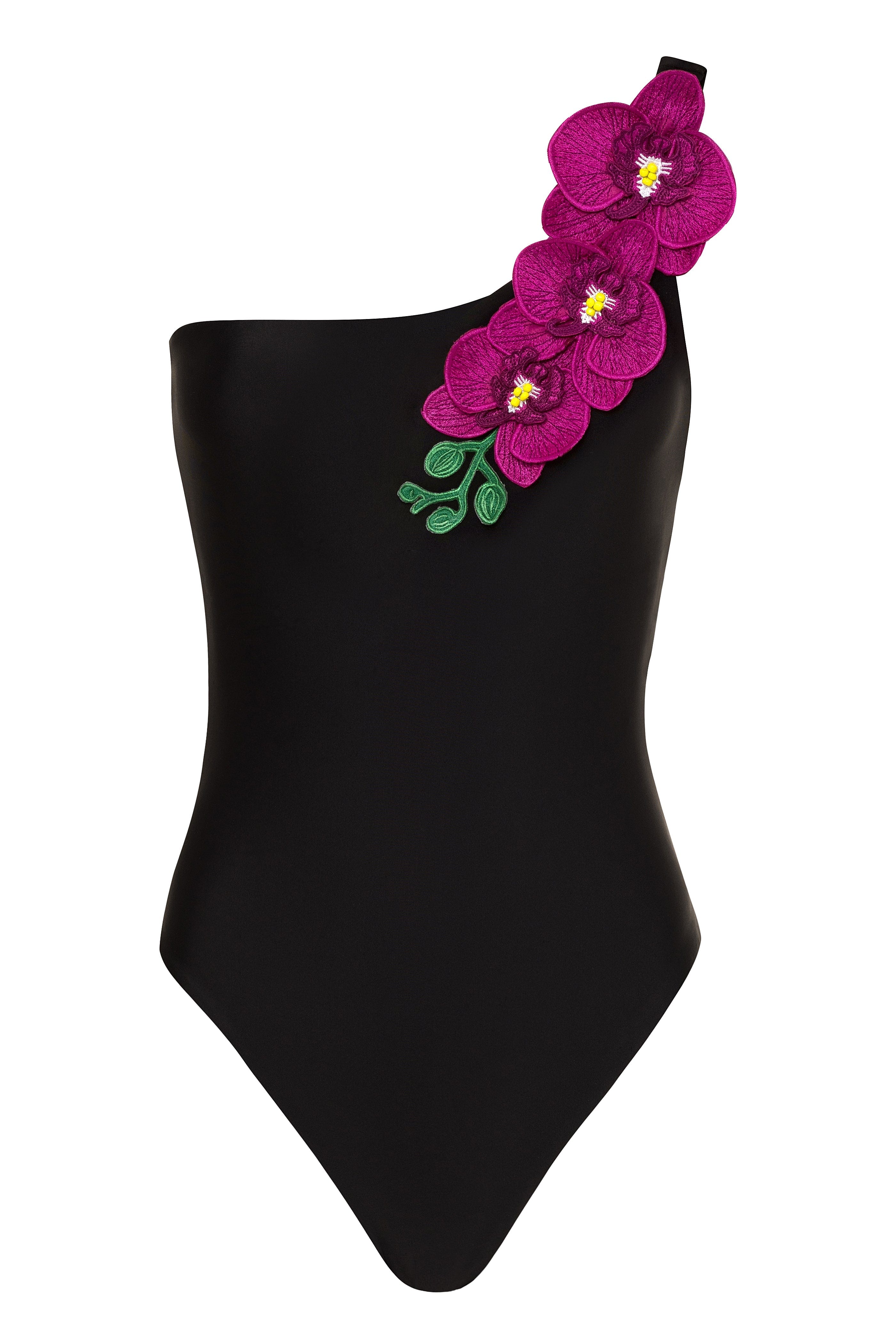 Vanda - Black One Shoulder Style Swimsuit NIKOZA