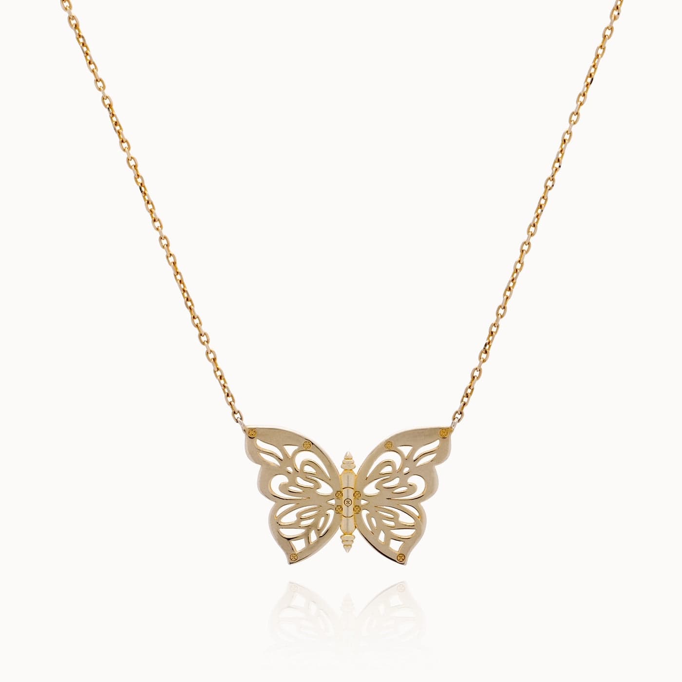 .925 Silver Papillon Butterfly Women's Necklace Jewelry NIKOZA