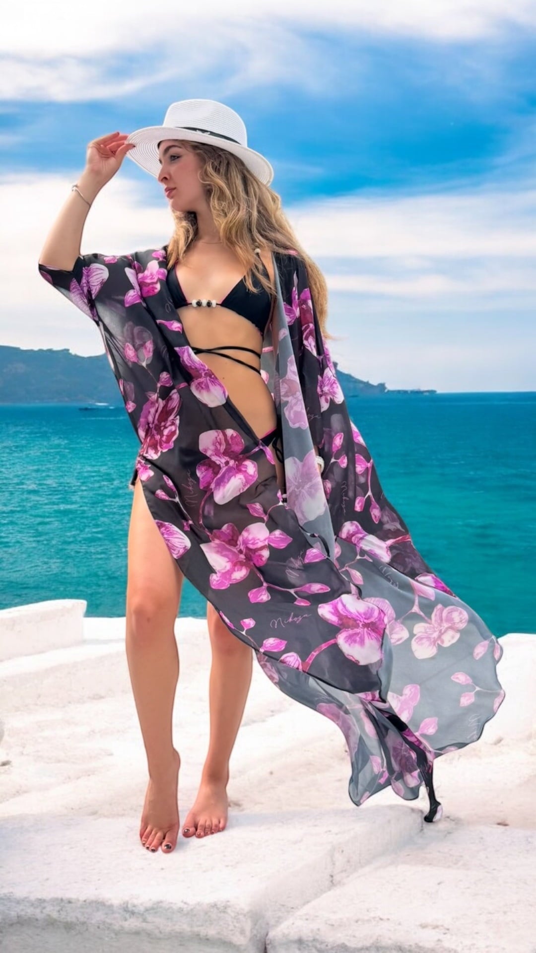Miranda long cover up 100% Silk Satin