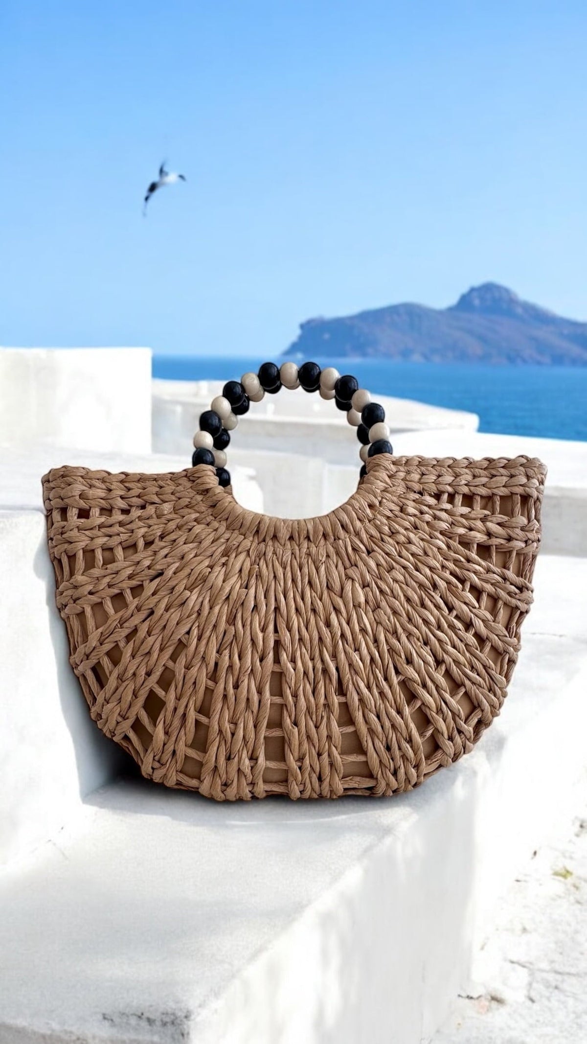 Julia Natural Straw Beach Bag