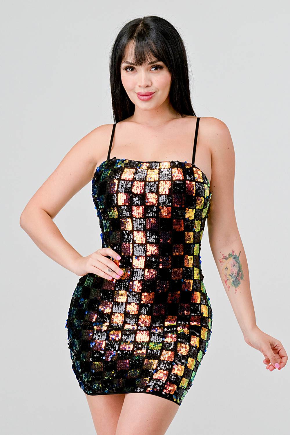 LUXE CHECK PATTERN SEQUINS Bella Moda Latina