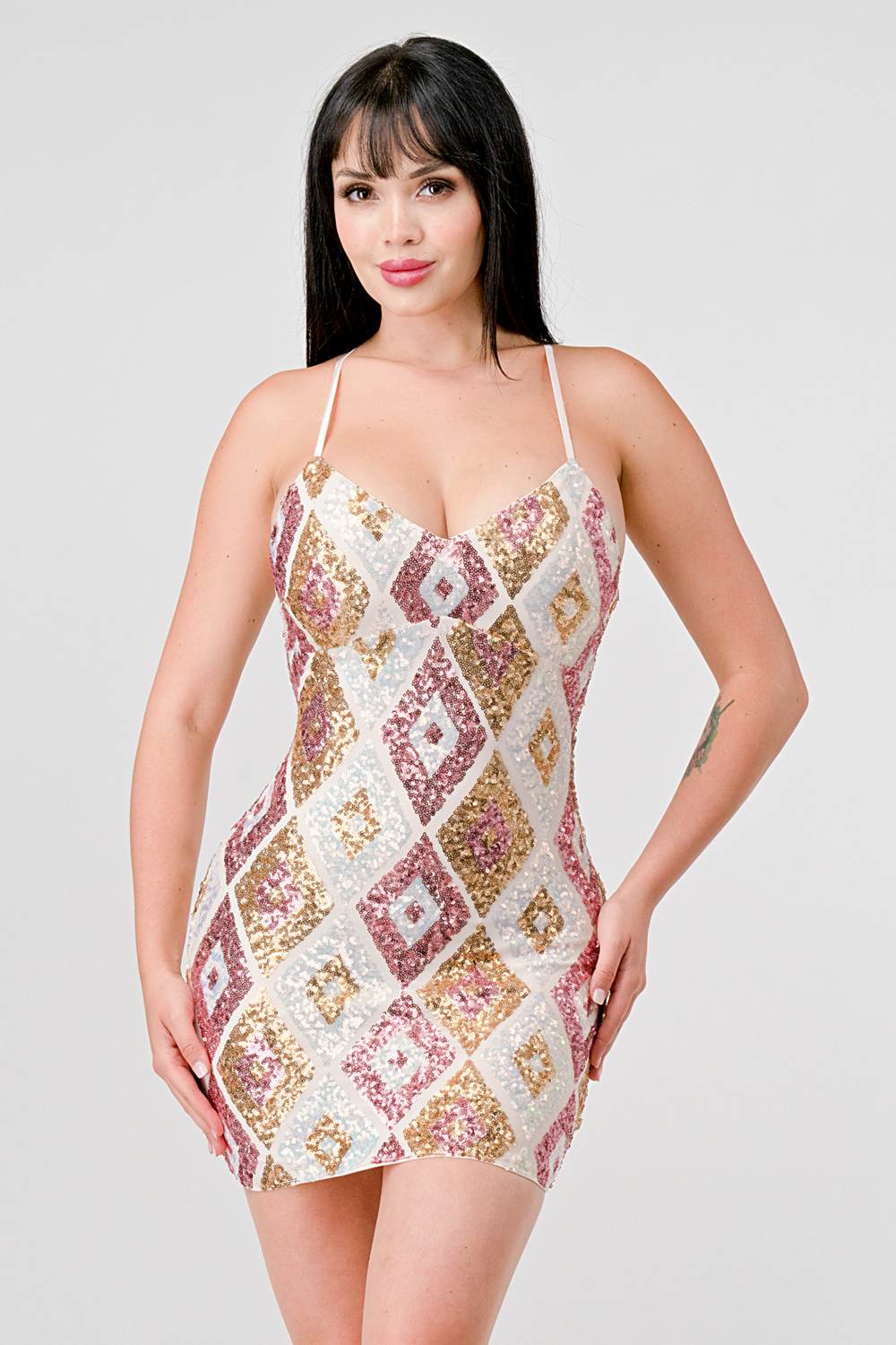 DIAMOND PATTERN DRAWSTRING Bella Moda Latina