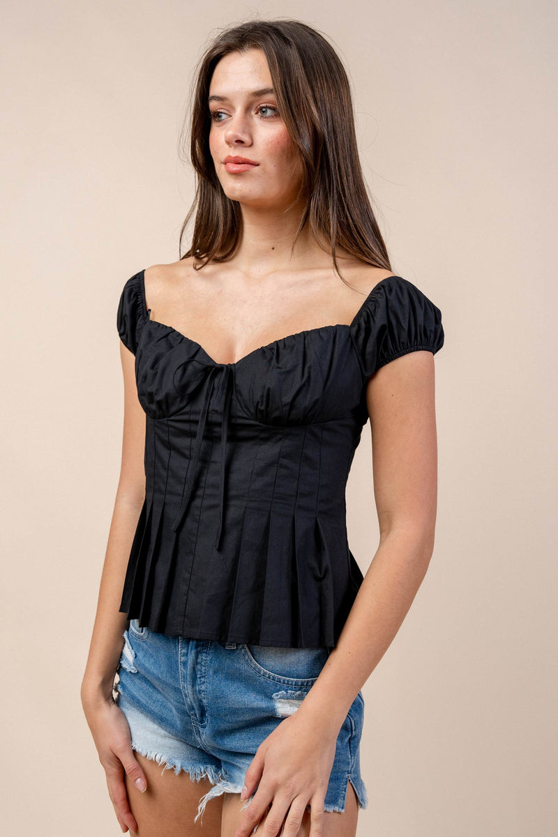 Eleganza Off-Shoulder Cotton Peplum Top Bella Moda Latina