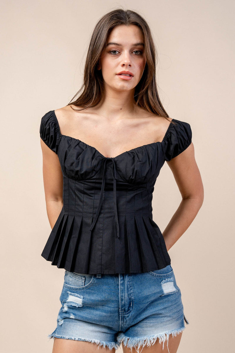Eleganza Off-Shoulder Cotton Peplum Top Bella Moda Latina