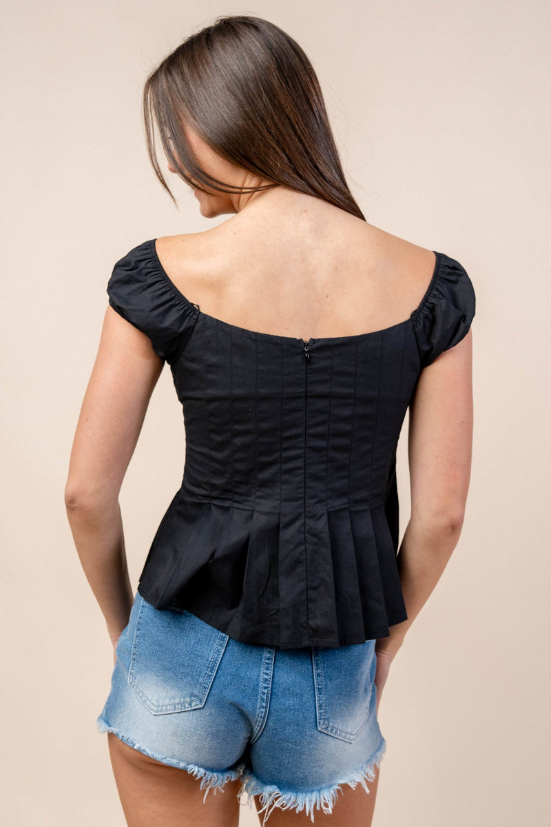 Eleganza Off-Shoulder Cotton Peplum Top Bella Moda Latina