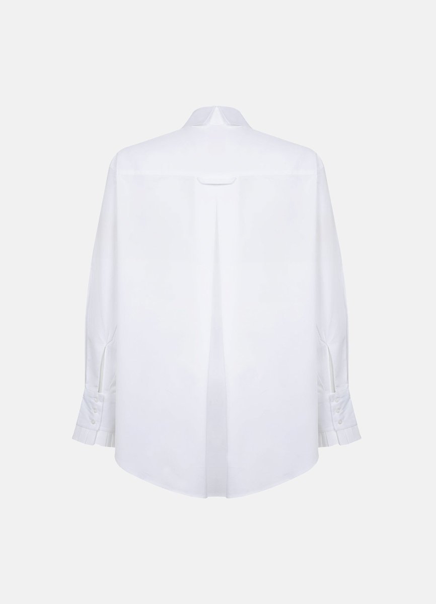 Settima Ruffled White Organic Cotton Shirt ETNA