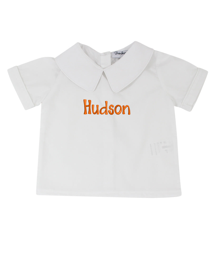 Boys Peter Pan Collar Short Sleeve Shirt Smockingbird